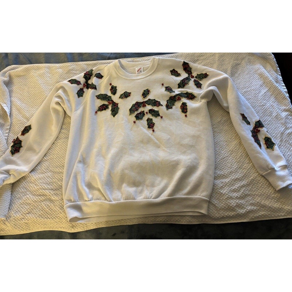 Christmas Handmade Holly Sweatshirt XL
